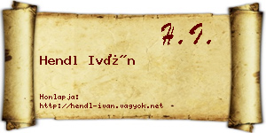 Hendl Iván névjegykártya